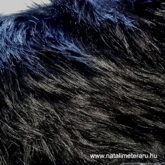 Fekete hosszú szálú műszőrme csík  30 cm x 148 cm