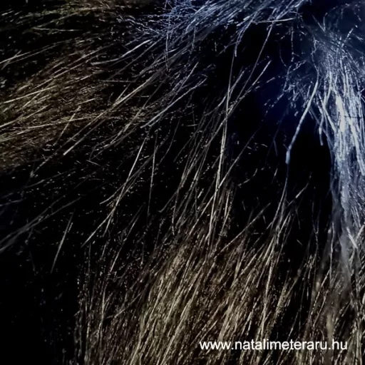 Fekete hosszú szálú műszőrme csík  30 cm x 148 cm