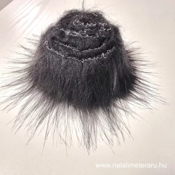 Fekete hosszú szálú műszőrme csík 5 cm x 148 cm Fekete hosszú szálú műszőrme csík 5 cm x 148 cm