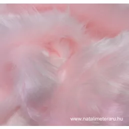 Halvány rózsaszín középhosszú műszőrme 