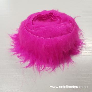 Pink középhosszú szálú műszőrme csík  150cm x 5cm