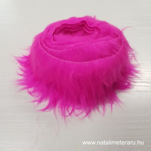 Pink középhosszú szálú műszőrme csík  150cm x 5cm