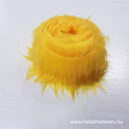   Sárga középhosszú szálú műszőrme csík  5 cm x 148 cm