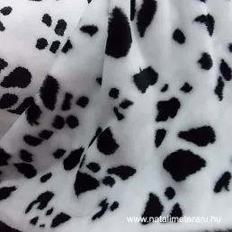   Fehér, fekete foltos (Dalmata) műszőrme csík 40 cm x 148 cm