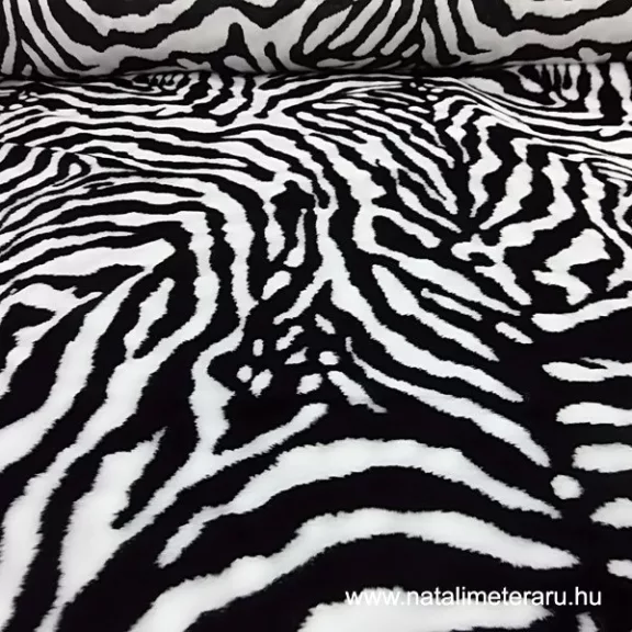 Zebra mintás műszőrme csík 40 cm x 148 cm Zebra mintás műszőrme csík 40 cm x 148 cm