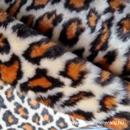   Leopárd mintás rövid szálú műszőrme csík 20 cm x 148 cm