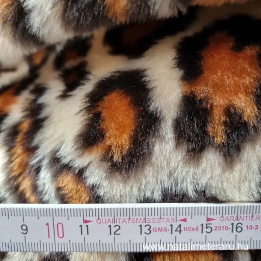 Leopárd mintás rövid szálú műszőrme