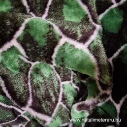 Teknőc mintás rövid szálú műszőrme (zöld)