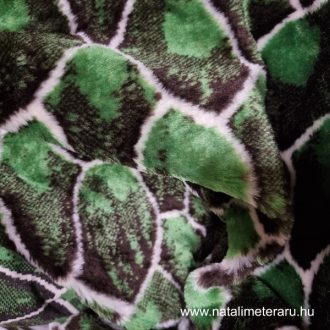 Teknőc mintás rövid szálú műszőrme (zöld)