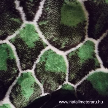 Teknőc mintás rövid szálú műszőrme (zöld)