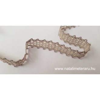 Natúr bézs kevertszálas len szalag csipke 2cm-es, LCS1