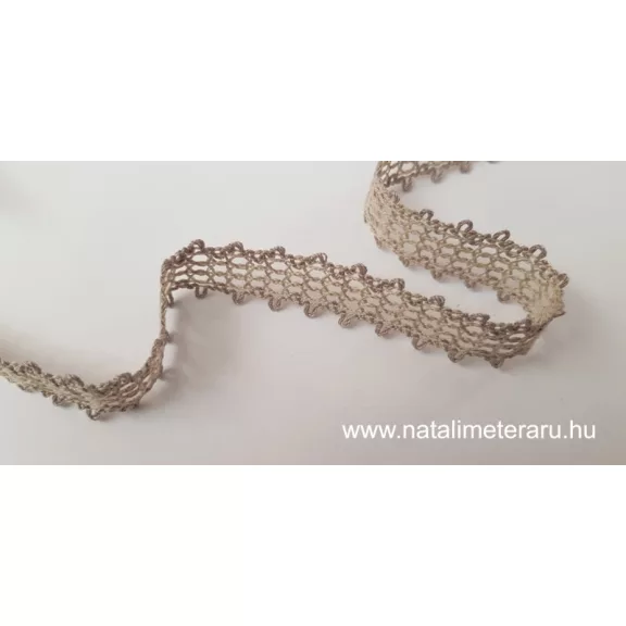 Natúr bézs kevertszálas len szalag csipke 2cm-es, LCS1 Natúr bézs kevertszálas len szalag csipke 2cm-es, LCS1