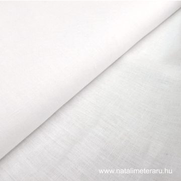   Fehér,  kőmosott, 150 cm széles optikai fehér len vászon