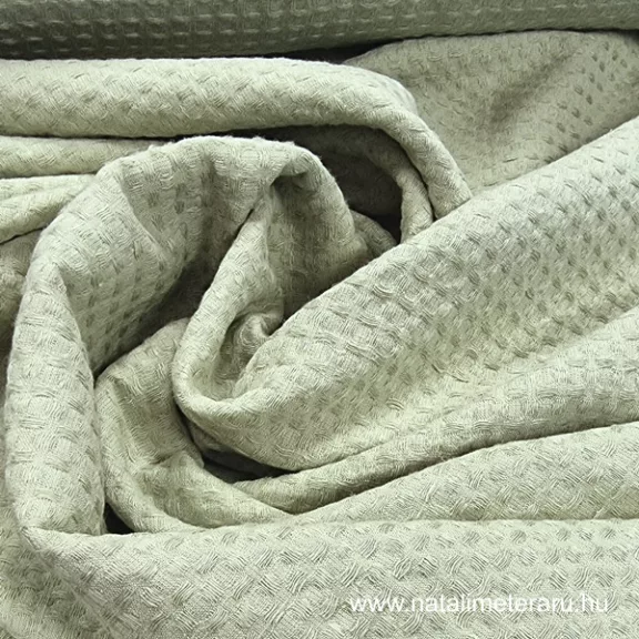 Pistachio green green waffle linen fabric Pistachio green green waffle linen fabric