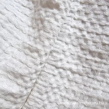 Off-white linen waffle fabric