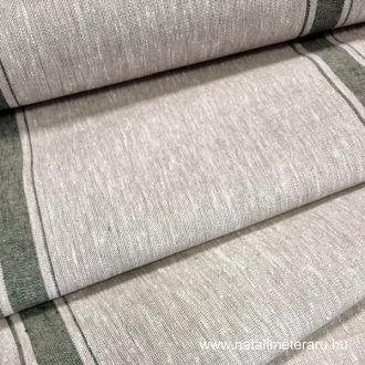 Vastag lenvászon bézs-keki csíkos 50cm-es