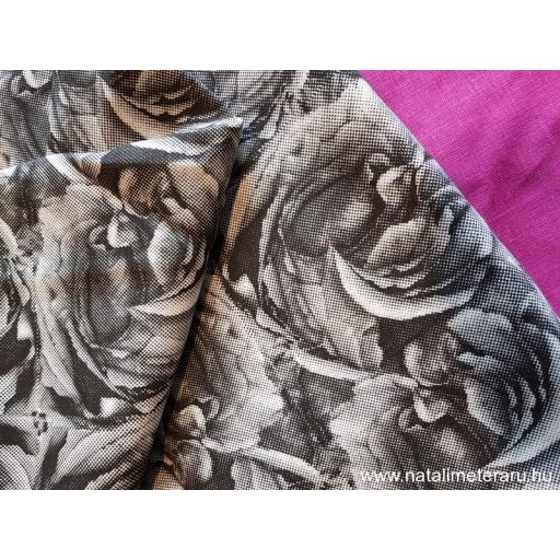 Fekete pixel rózsa exkluzív, digitális nyomású, lenvászon