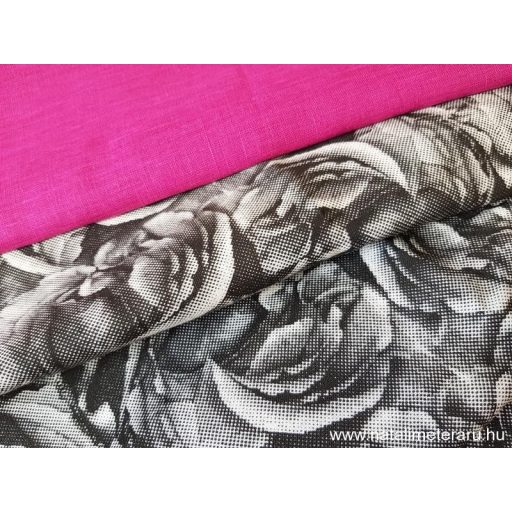 Fekete pixel rózsa exkluzív, digitális nyomású, lenvászon