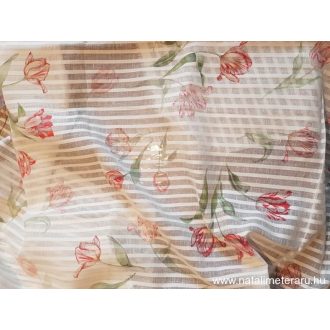   Tulipános, szövött csíkos exkluzív, 260cm széles géz len