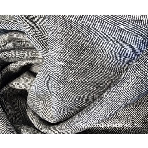 Exkluzív, melánzs szürke "halszálka" szövésű lenvászon 