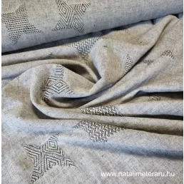 Szürke melánzs jacquard lenvászon 