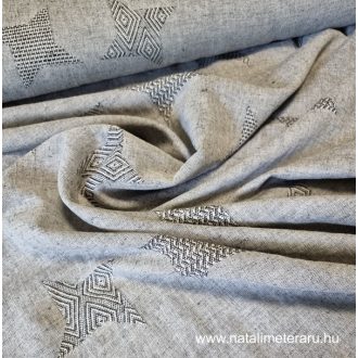 Szürke melánzs jacquard lenvászon 