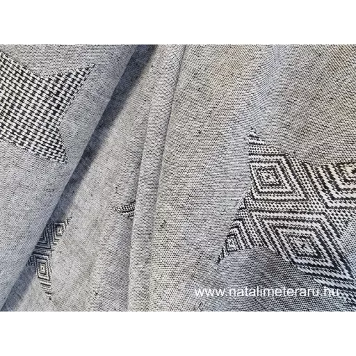 Szürke melánzs jacquard lenvászon 