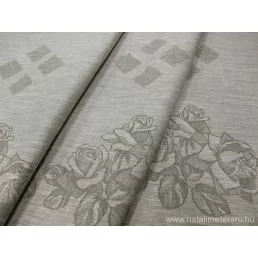   Natúr, jacquard szövésű bordűrös lenvászon - utolsó darab