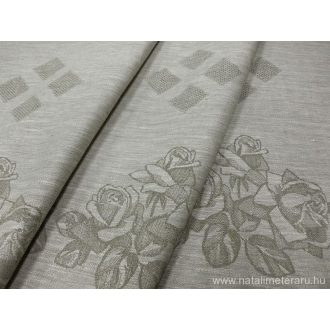   Natúr, jacquard szövésű bordűrös lenvászon - utolsó darab