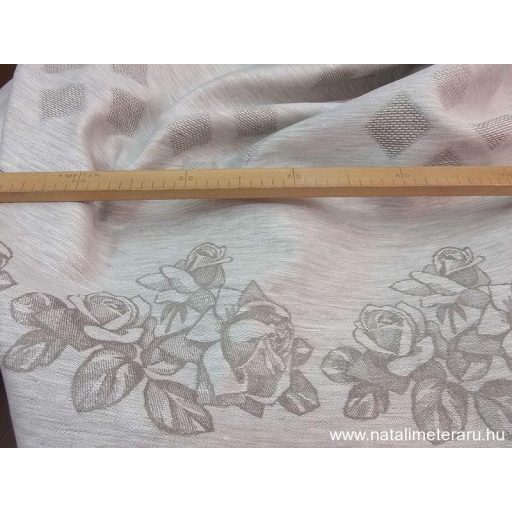 Natúr, jacquard szövésű bordűrös lenvászon - utolsó darab