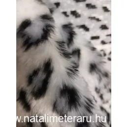 Világos szürke ocelot mintás műszőrme