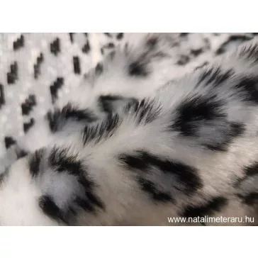 Világos szürke ocelot mintás műszőrme