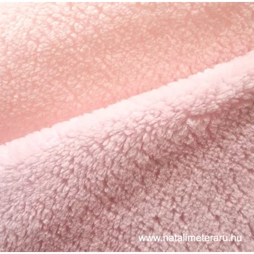 Halvány rózsaszín göndör műszőrme csík 40 cm x 148 cm