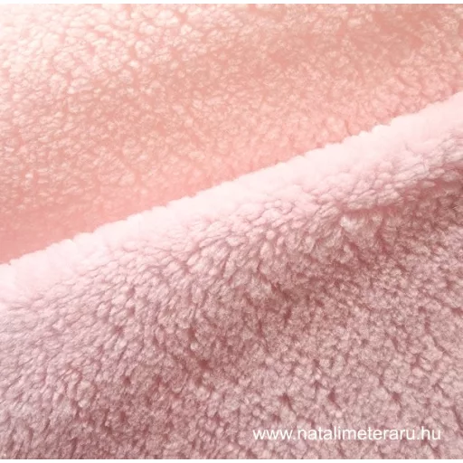 Halvány rózsaszín göndör műszőrme