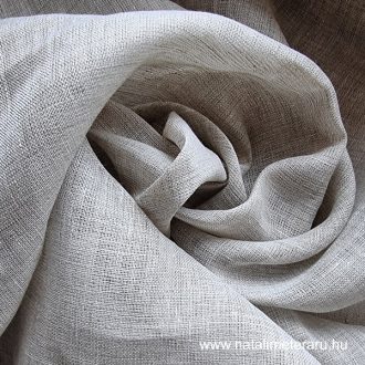 Natúr világos bézs, géz jellegű lenszövet