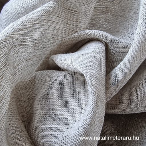 Natúr világos bézs, géz jellegű lenszövet
