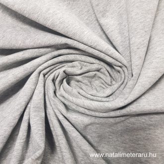   Világosszürke melánzs elasztikus pamutjersey - pólóanyag