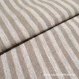 Heavyweight, natural beige striped linen fabric 50 cm wide