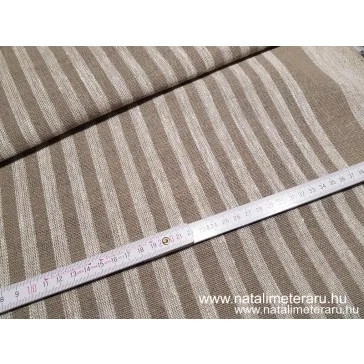 Heavyweight, natural beige striped linen fabric 50 cm wide