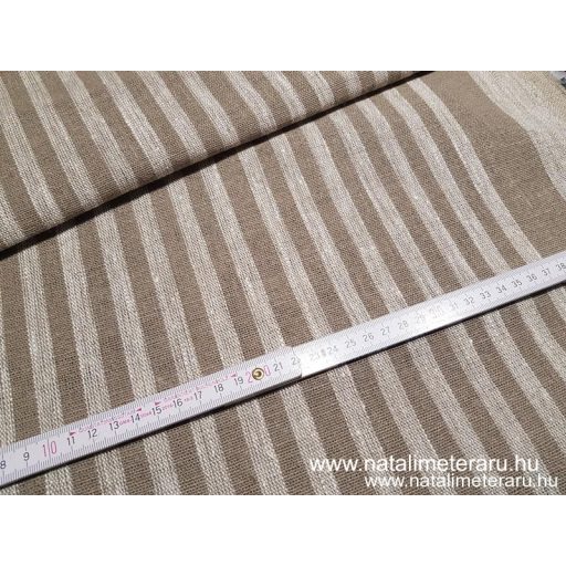 Vastag, natúr bézs csíkos lenvászon 50 cm széles