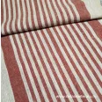 Heavyweight linen fabric beige-burgundy striped 50 cm
