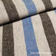 Heavyweight linen fabric beige-denim blue striped 50 cm