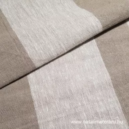   Vastag lenvászon bézs-sötétbézs széles csíkos, 50cm-es